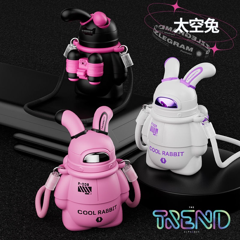 Bình Nước Giữ Nhiệt Cao Cấp Có Ống Hút Hình Phi Hành Gia Dễ Thương Hợp Thời Trang Cho Học Sinh