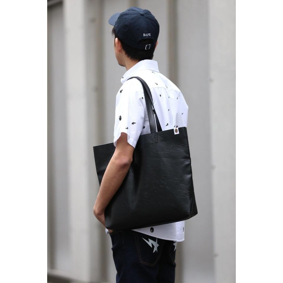Túi tote Đeo Vai Dập Nổi bape magazine Nhật Bản aape