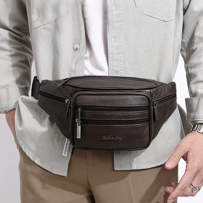 Túi Da Đeo Chéo Đa Năng Chất Liệu 100% Da Bò