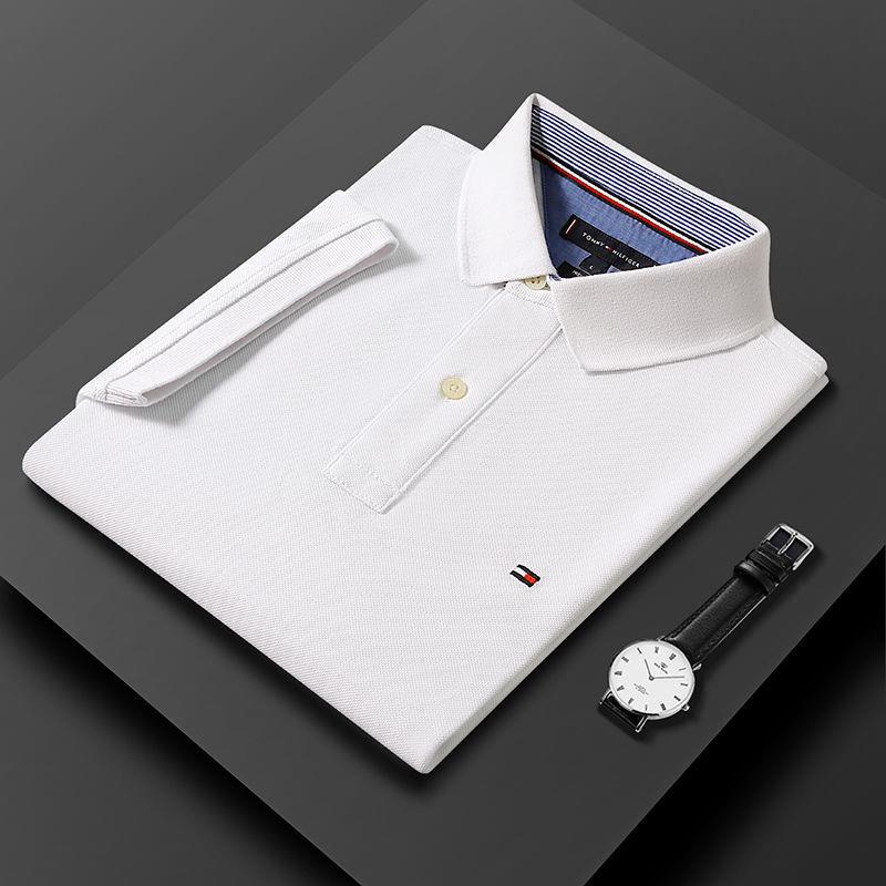 Tommy Áo polo cotton Ngắn Tay Màu Sắc Đơn Giản Cho Nam