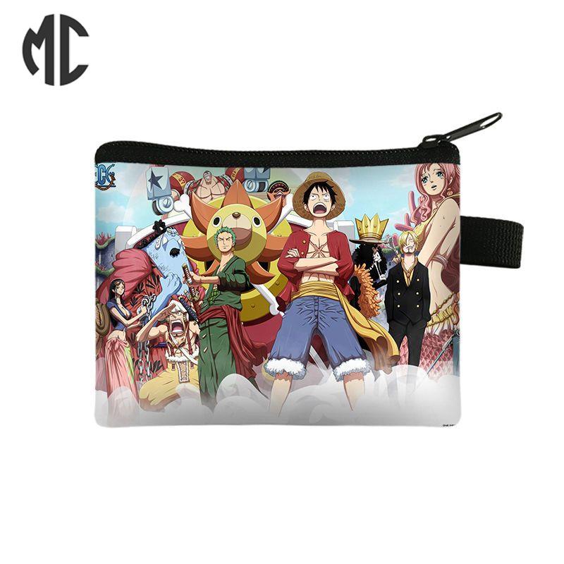 Ví Đựng Tiền Xu In Hoạt Hình one piece luffy zoro nami Sanjitony chopper sauron Hai Chiều Cho Học Sinh Nhật Bản