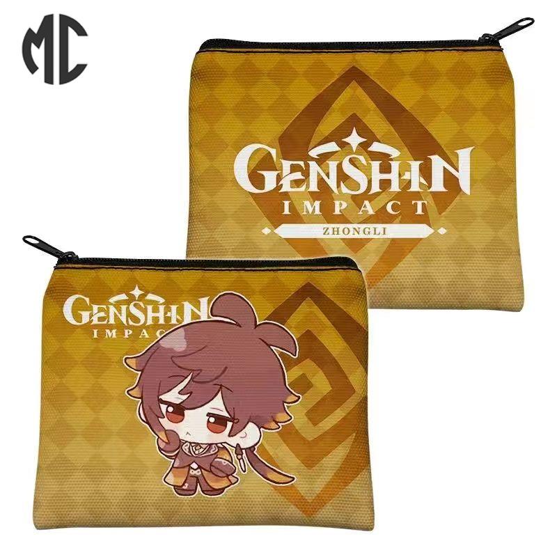 Ví Đựng Tiền Xu Bằng Vải canvas In Hoạt Hình Kaizuha raiden shogun zhongli genshin Ikaedehara ibari Sasitan Cứng