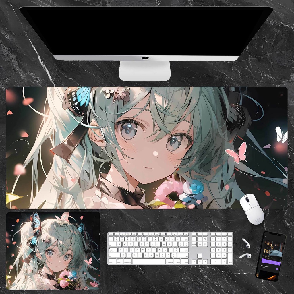Hatsune miku Tấm Lót Chuột Và Bàn Phím Chơi game Hai Chiều Họa Tiết Hoạt Hình anime Dành Cho Học Sinh