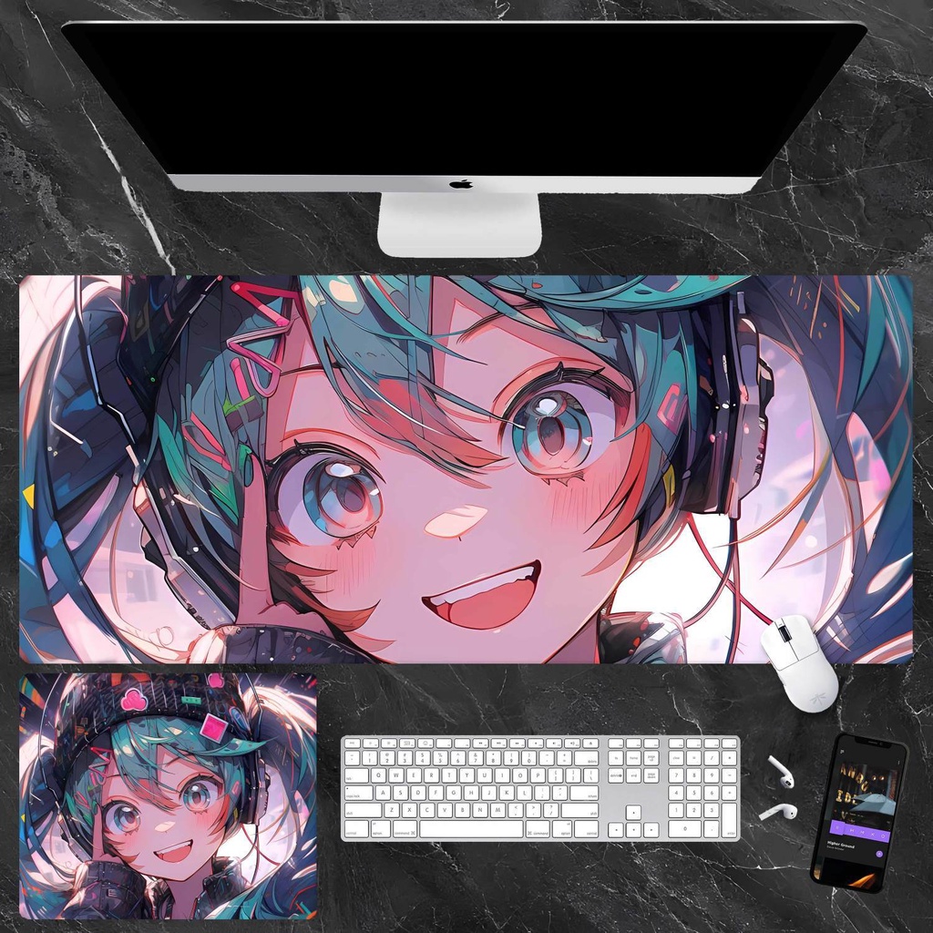 Hatsune miku Tấm Lót Chuột Và Bàn Phím Chơi game Hai Chiều Họa Tiết Hoạt Hình anime Dành Cho Học Sinh