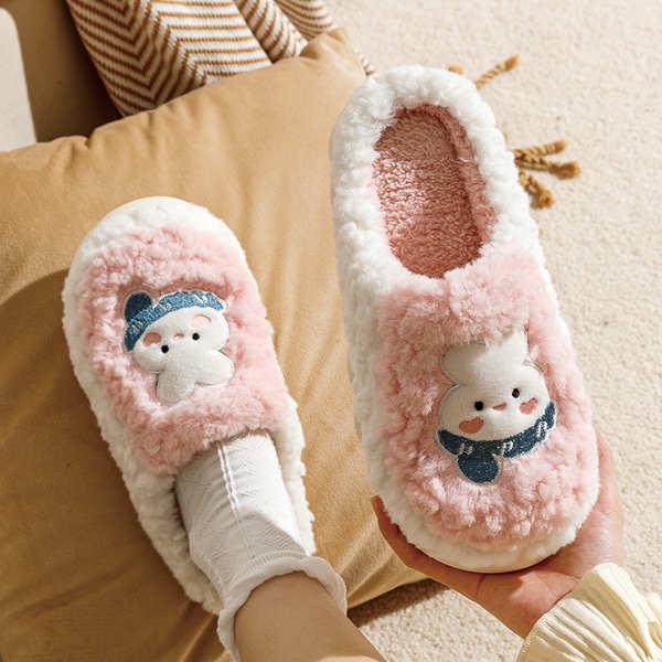 Dép Bông cotton Đế Dày Thời Trang Thu Đông 2023 Dễ Thương Cho Cặp Đôi