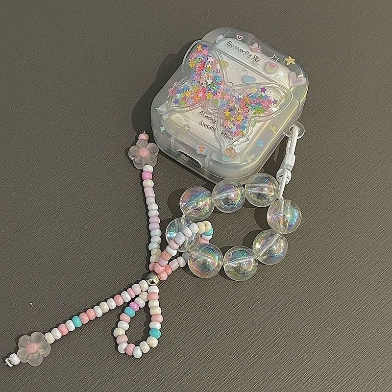 Dopamine Color Butterfly Thích hợp AirPods2 Vỏ bảo vệ AirPodsPro Vỏ tai nghe Apple Bluetooth không d