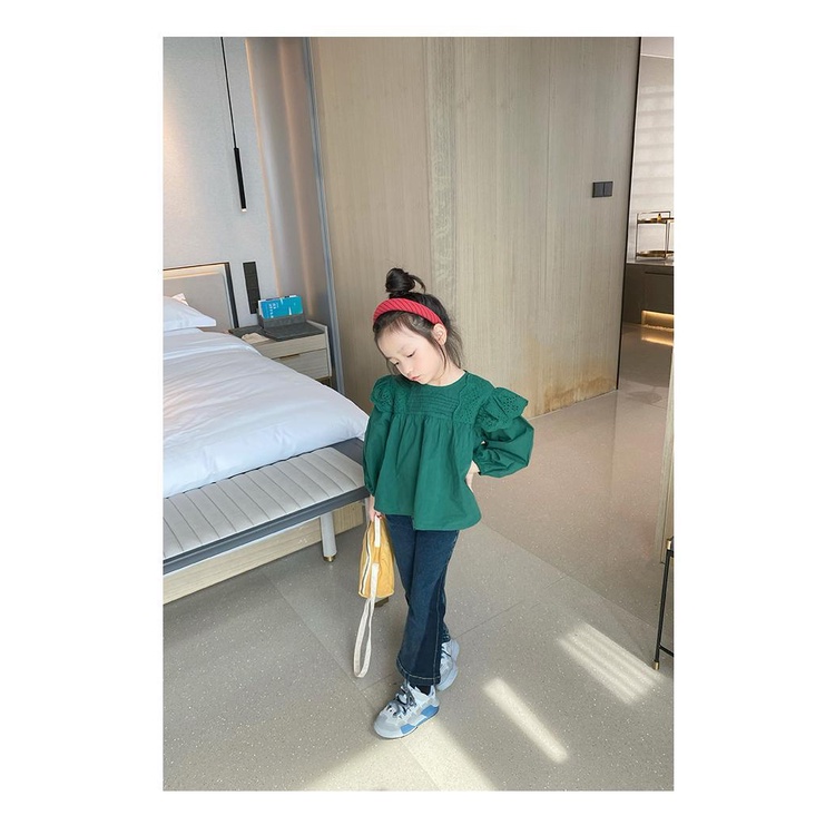 Áo Sơ Mi Tay Dài Phong Cách Hàn Quốc Thời Trang Mùa Thu Mới 2023 Dành Cho Bé Gái