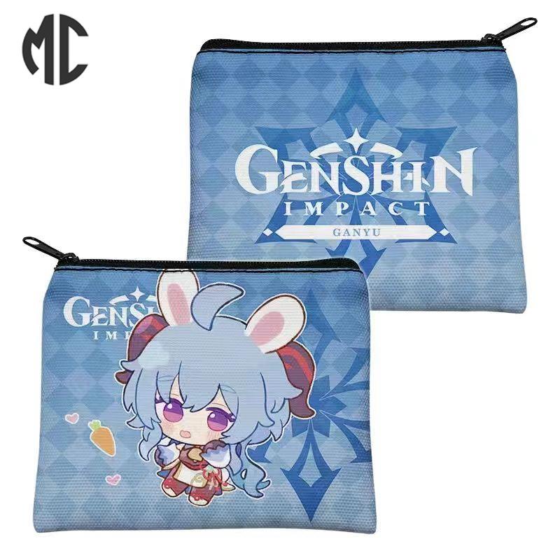 Ví Đựng Tiền Xu Bằng Vải canvas In Hoạt Hình Kaizuha raiden shogun zhongli genshin Ikaedehara ibari Sasitan Cứng