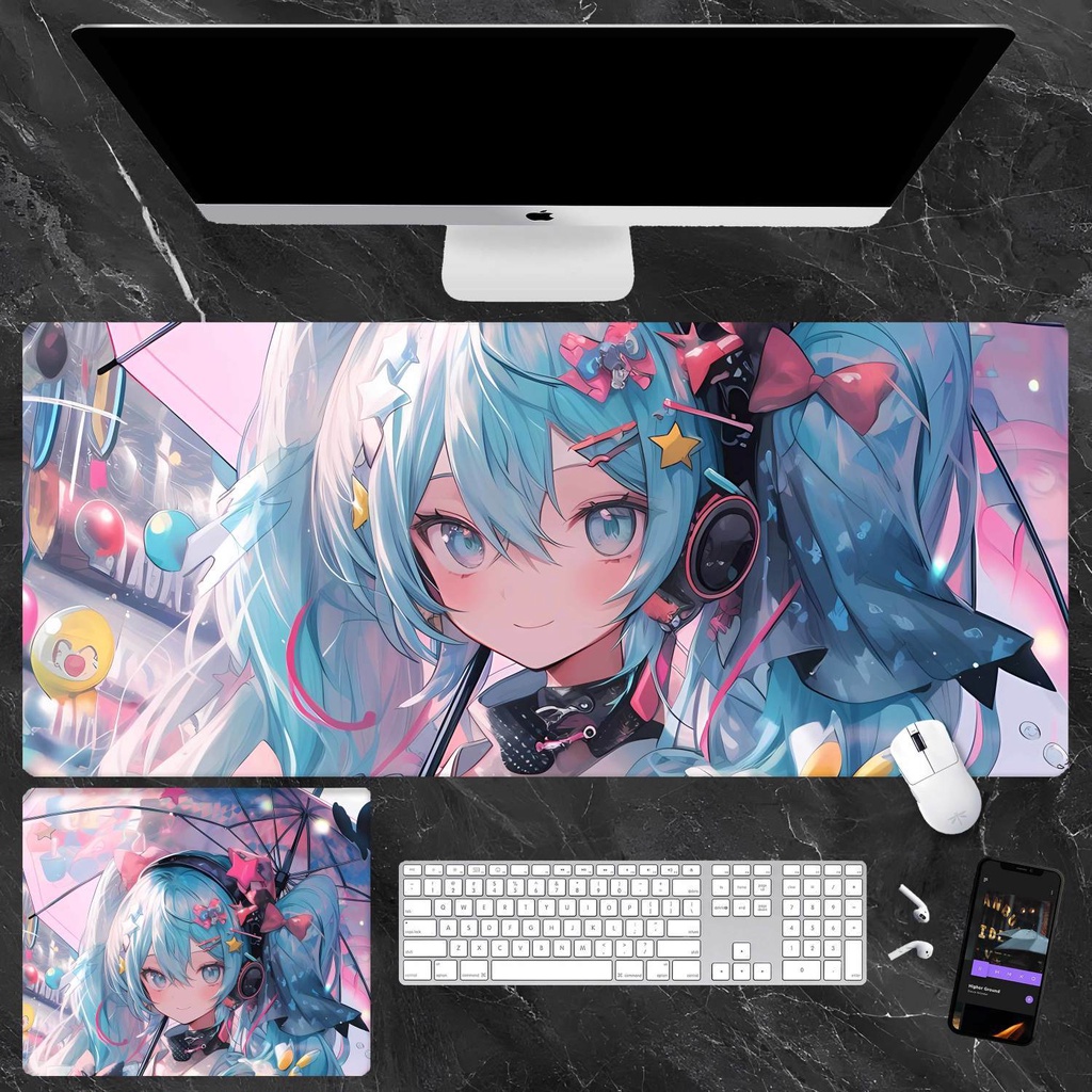 Hatsune miku Tấm Lót Chuột Và Bàn Phím Chơi game Hai Chiều Họa Tiết Hoạt Hình anime Dành Cho Học Sinh