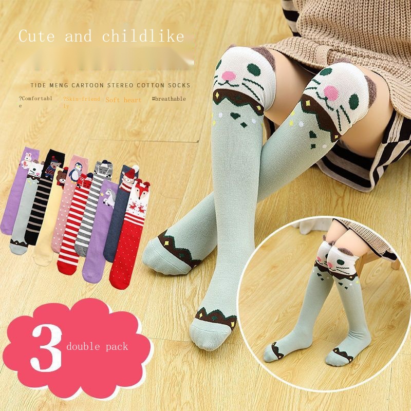 Vớ Cao Đến Đầu Gối In Họa Tiết Hoạt Hình Dễ Thương Thời Trang Xuân Thu Cho Bé Gái Và Trẻ Em