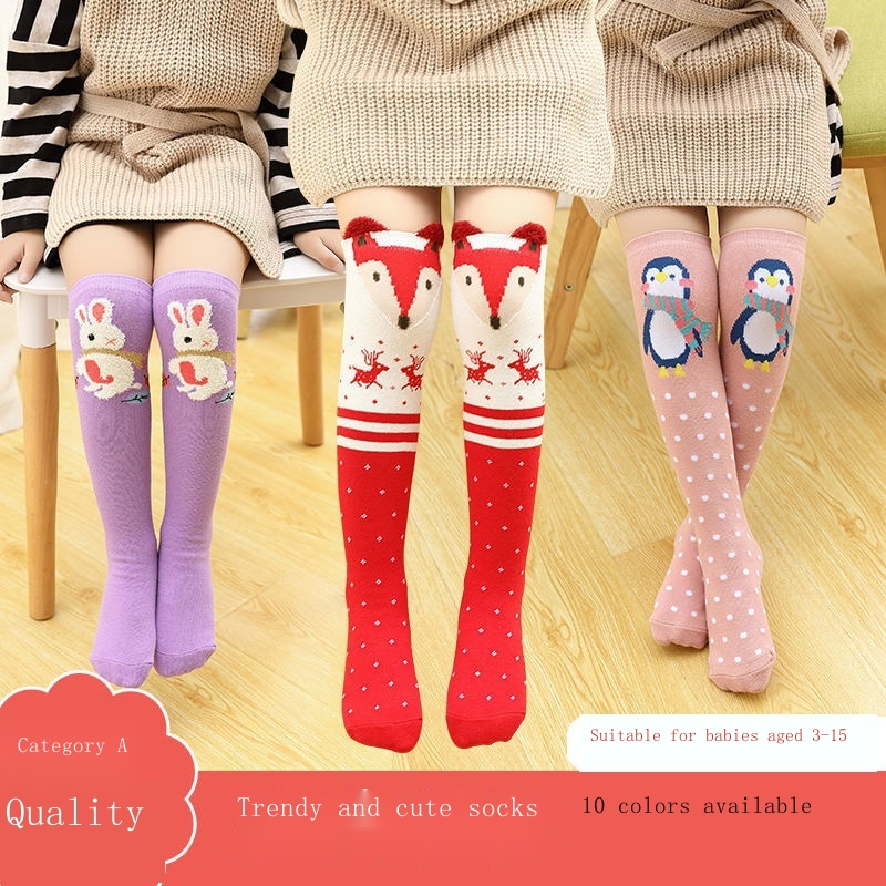 Vớ Cao Đến Đầu Gối In Họa Tiết Hoạt Hình Dễ Thương Thời Trang Xuân Thu Cho Bé Gái Và Trẻ Em