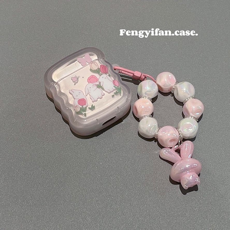 Bướm Tulip Thỏ Dễ Thương Airpodspro2 Vỏ Tai Nghe Apple airpods2 Vỏ Bảo Vệ Vỏ Mềm
