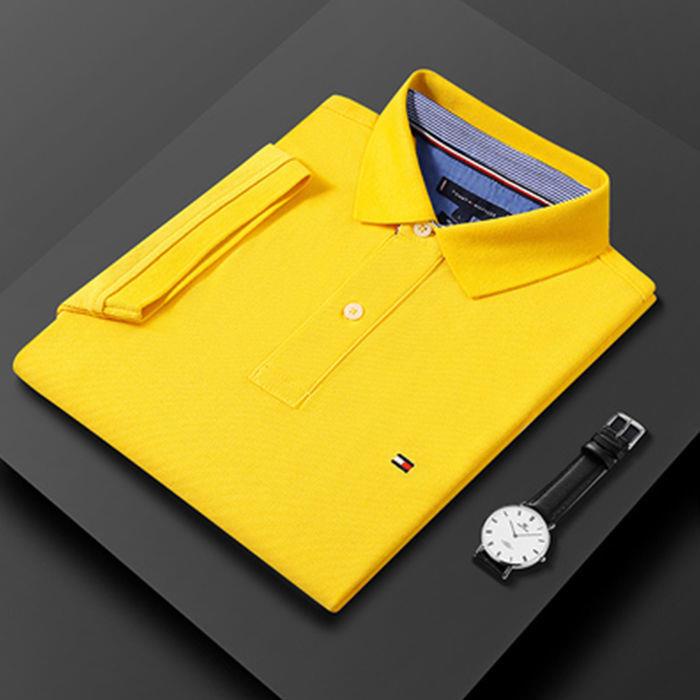 Tommy Áo polo cotton Ngắn Tay Màu Sắc Đơn Giản Cho Nam