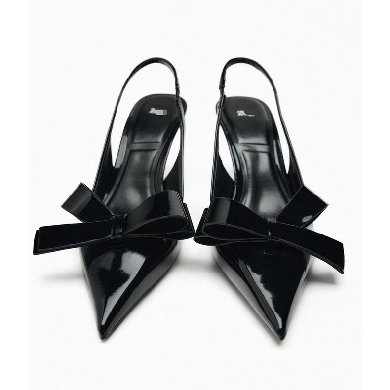 Hàng Mới Về Giày Cao Gót Zara Thắt Nơ Màu Đen / Be Thời Trang Mùa Thu Cho Nữ