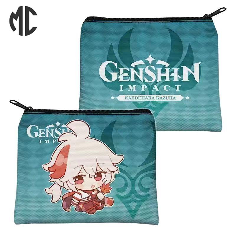 Ví Đựng Tiền Xu Bằng Vải canvas In Hoạt Hình Kaizuha raiden shogun zhongli genshin Ikaedehara ibari Sasitan Cứng