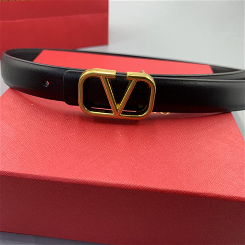 Valentino Thắt Lưng Da Thật Phối Khóa In Chữ Phong Cách Hàn Quốc Cho Nữ