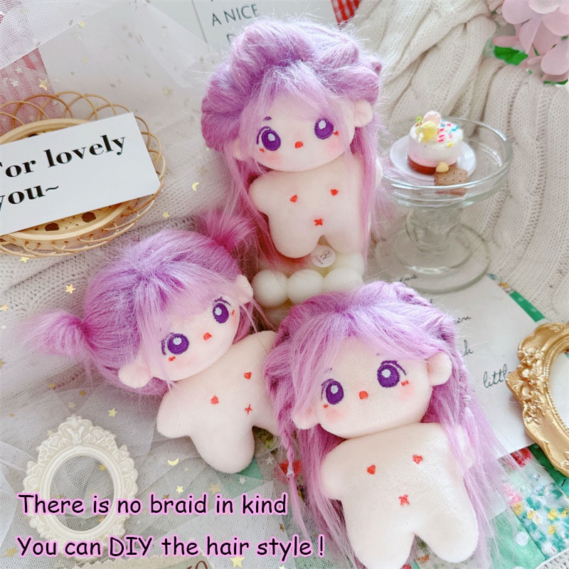 Hàng Có Sẵn Búp Bê cotton 10cm Màu Tím Tóc Dài jennie lisa jennie Hai Lần Quà Tặng Sinh Nhật sserafim