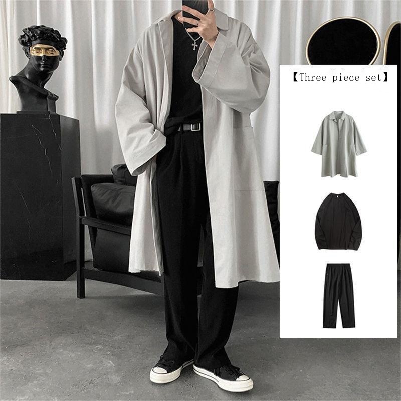 Hàng Có Sẵn! Hàng Có Sẵn!Áo Khoác Dáng Rộng Dài Đến Gối Phong Cách Hàn Quốc Thời Trang Mùa Thu Dành Cho Nam
