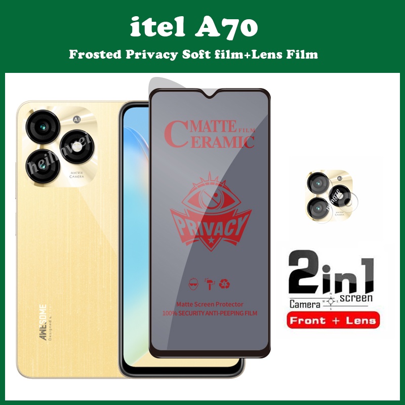 Kính Cường Lực Bảo Vệ Màn Hình Chống Nhìn Trộm 2 Trong 1 Chotel a70 a70 tecno itel a60s + Miếng Dán Ống Kính