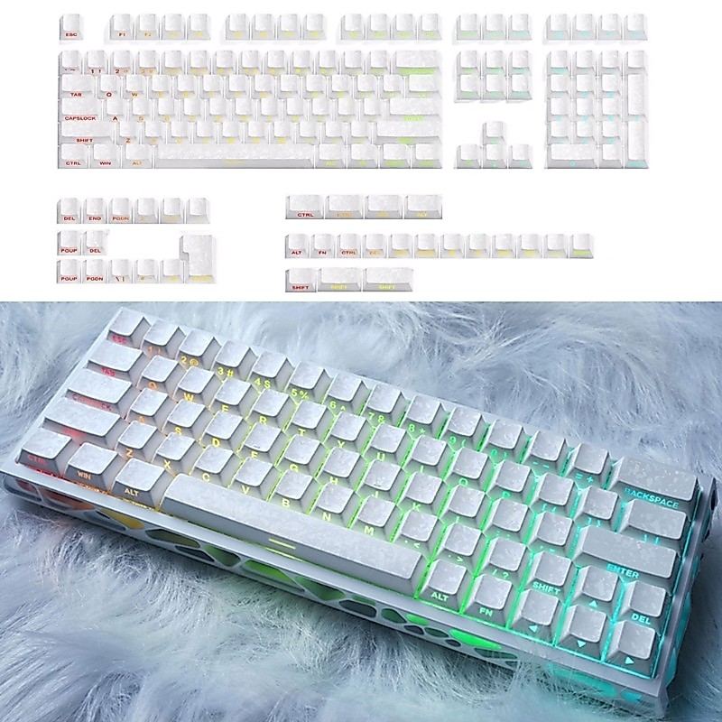 BA Low-Light Gõ kết cấu sợi Carbon Keycap Bộ cho bàn phím cơ OEM Profile Side Print Text Layout 140 