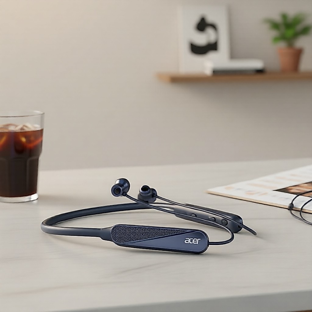 Tai nghe thể thao không dây Acer OHR561, vòng cổ Bluetooth 5.4, pin 20 giờ, driver 10mm, nam châm, d