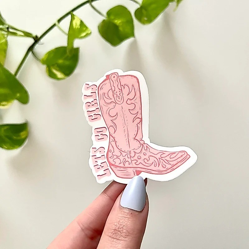 Sticker chống nước "Let's go girls" - nhãn dán dễ thương mua nhiều giá rẻ M000328-1