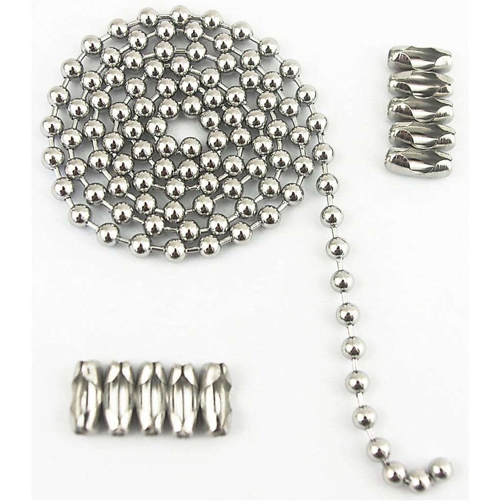 Dây chuyền bóng bằng thép không gỉ Glory Qin 6mm & 10 đầu nối phù hợp (6mm, 10 feet)