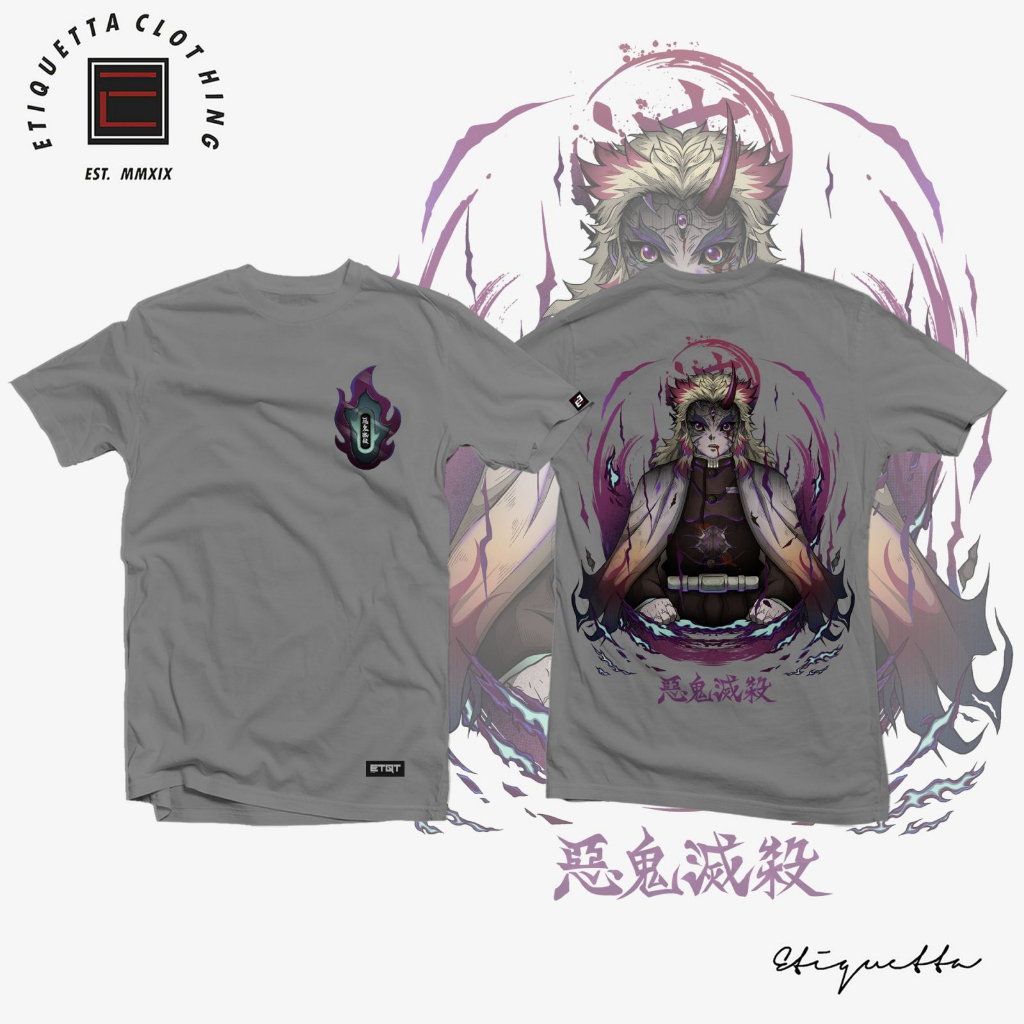 Áo Thun Tay Ngắn In Hình Anime Demon Slayer Unisex Phong Cách Harajuku