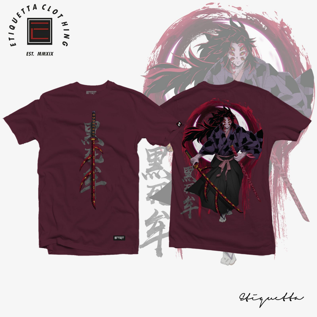 Áo Thun Tay Ngắn Dáng Rộng In Họa Tiết Hoạt Hình Demon Slayer Kokushibo Tsugikuni Michikatsu Thời Trang Unisex