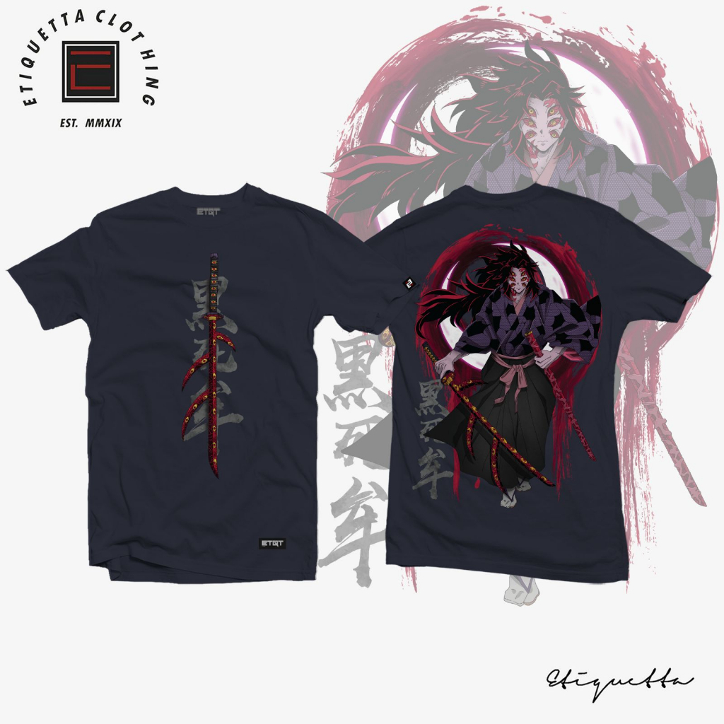 Áo Thun Tay Ngắn Dáng Rộng In Họa Tiết Hoạt Hình Demon Slayer Kokushibo Tsugikuni Michikatsu Thời Trang Unisex