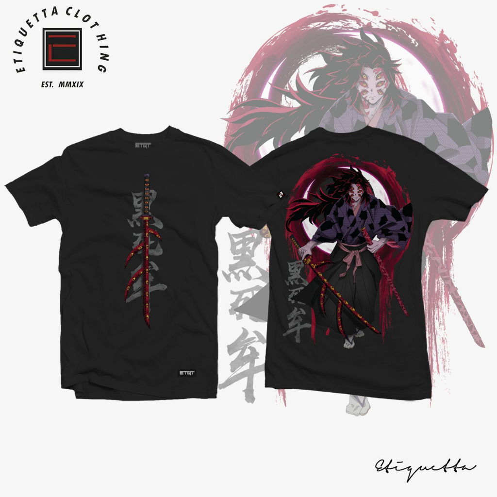 Áo Thun Tay Ngắn Dáng Rộng In Họa Tiết Hoạt Hình Demon Slayer Kokushibo Tsugikuni Michikatsu Thời Trang Unisex