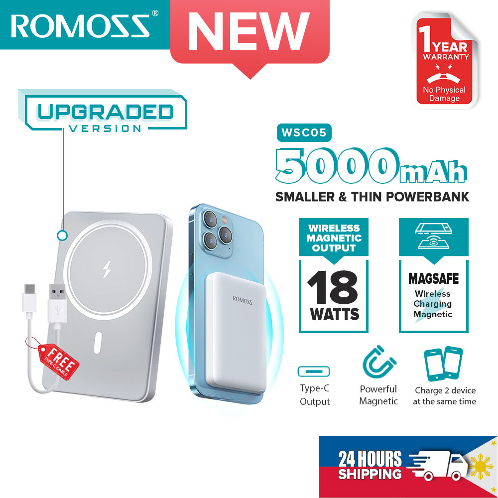 Sạc dự phòng ROMOSS WSC05 5000mAh 18W PD sạc nhanh từ tính không dây chính gốc