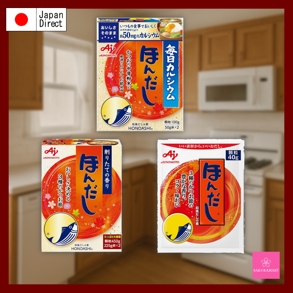 Ajinomoto Hondashi – Japanese Dashi Soup Stock (Choose from 40g, 100g Calcium-Plus, or 450g Box, Mad