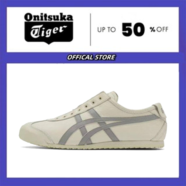 100% ORIGINAL Tiger Mexico 66 slip on Unisexn shoes Casual sports shoes white gray