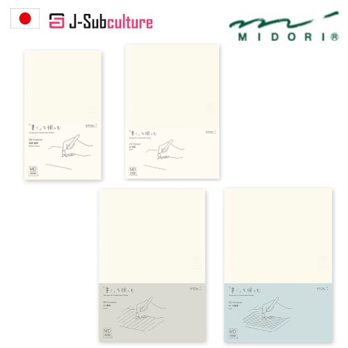 Designphil Midori MD Notebook / B6 Slim / A6 / A5 Blank, Lined, Grid ,Dot Grid [Direct From Japan]