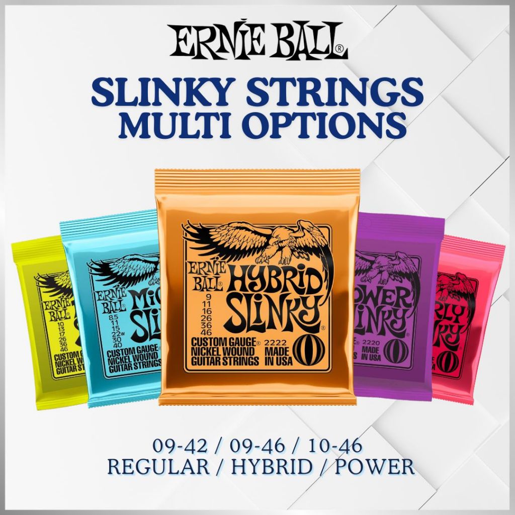 ERNIE BALL Electric Guitar Strings - Various Gauges and Pack Options