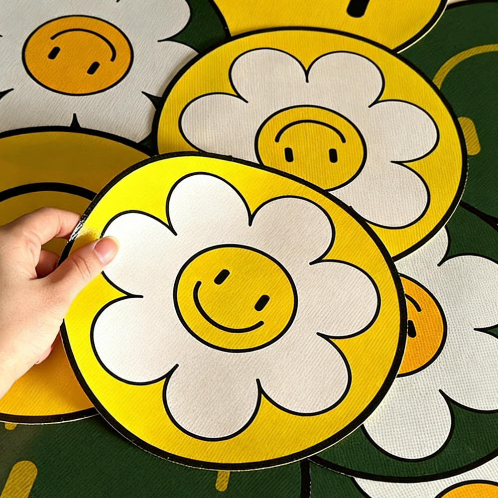 22CM Cartoon Cute Geometric Flower Induction Cooker Protective Mat Silicone Insulated Pot Hold