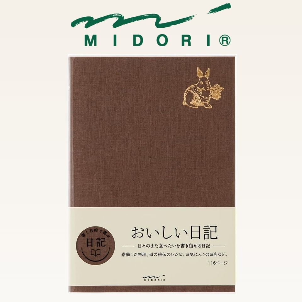 Midori Diary Oishii 12713006 Daily Journal Notebook Food-Themed Diary