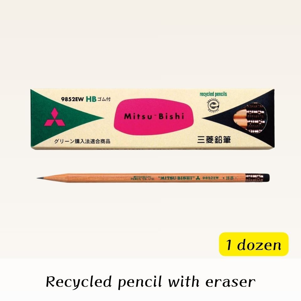 Mitsubishi Pencil Recycled Pencil 9852EW HB with Eraser 12-Pack