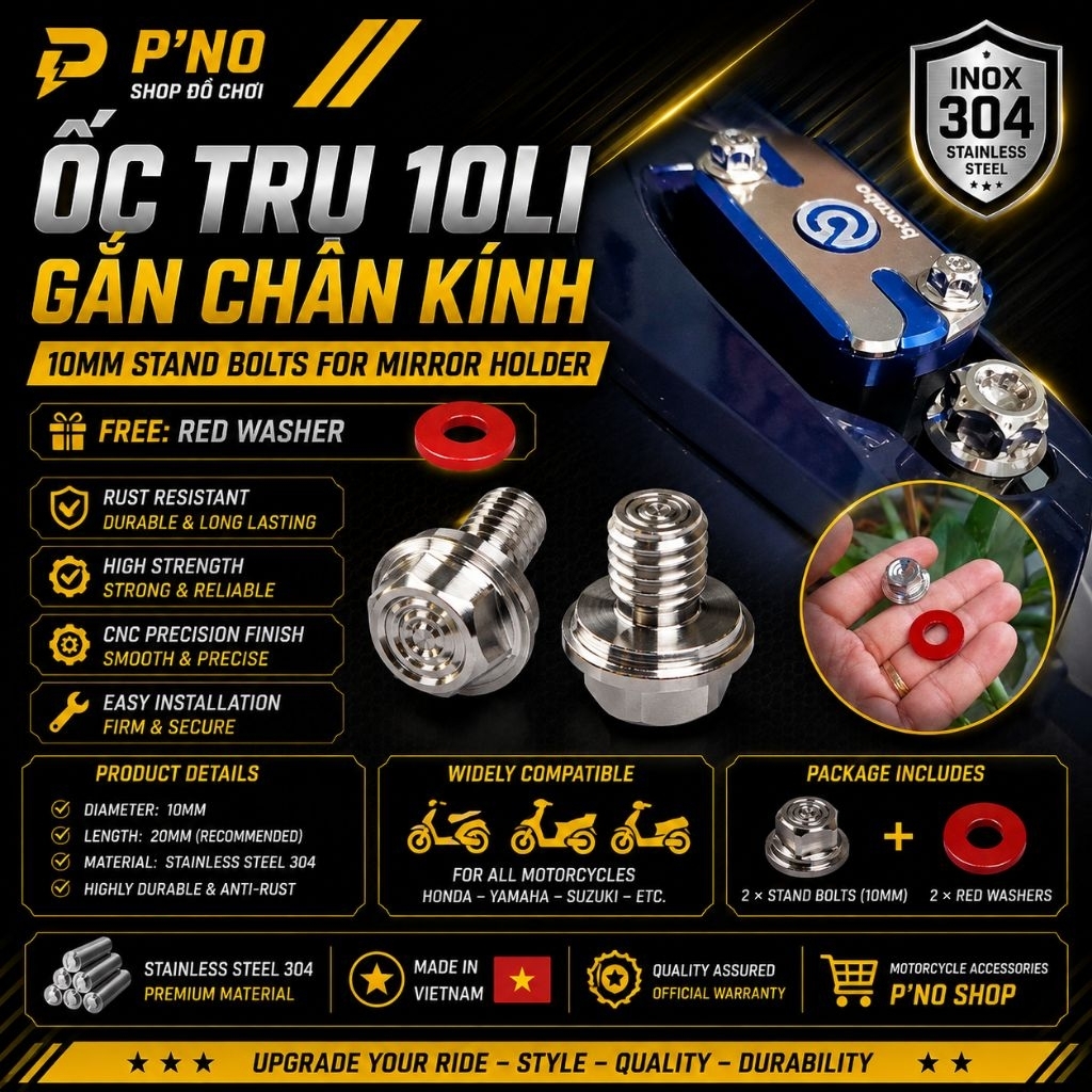 [Loại 1]  Ốc chân kiếng 10li Salaya Ốc chân gương 10li Salaya tặng kèm long đền đỏ