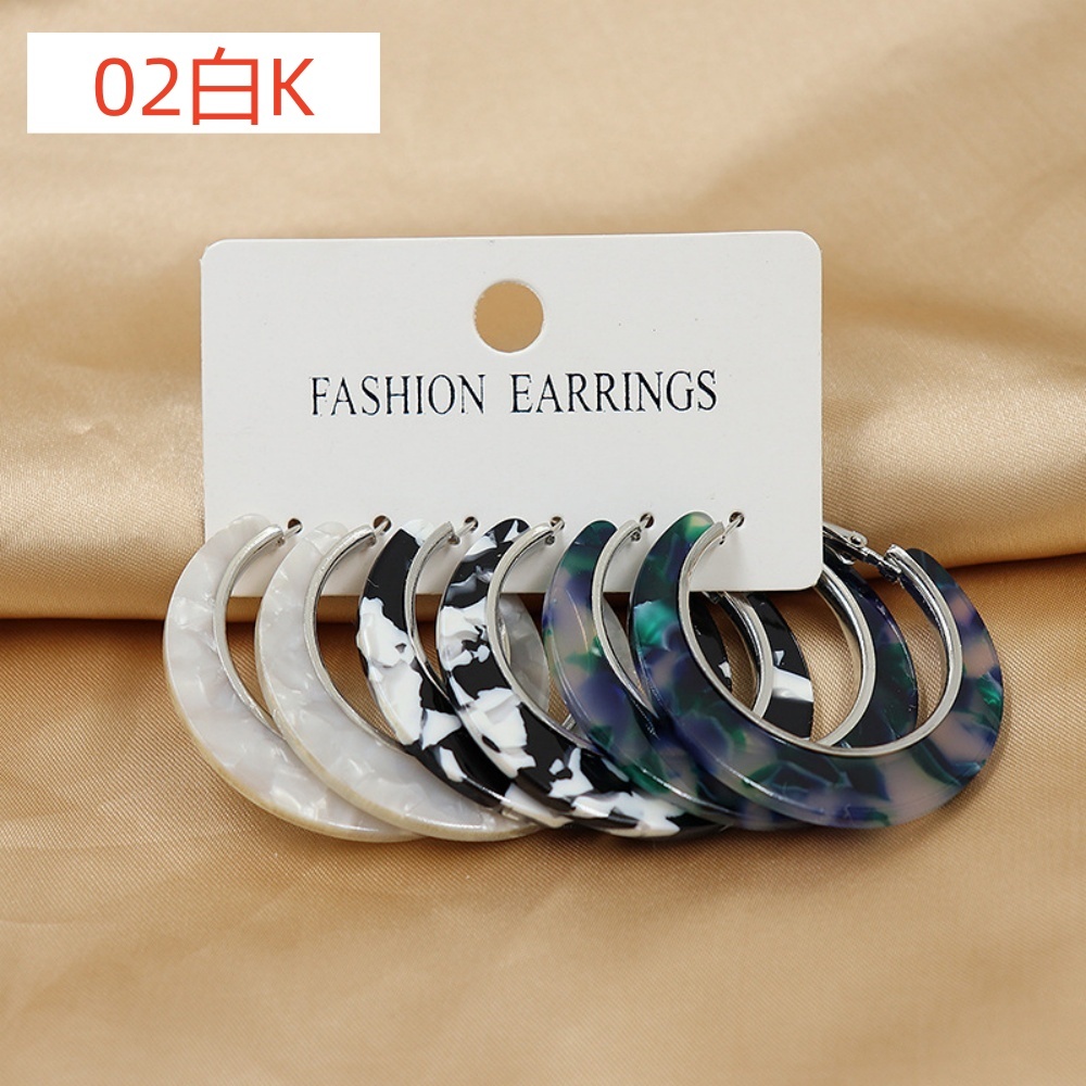 Colorful Arylic Round Geometric Hoop Earrings For Women Fashion Bohemia Earring For Summer