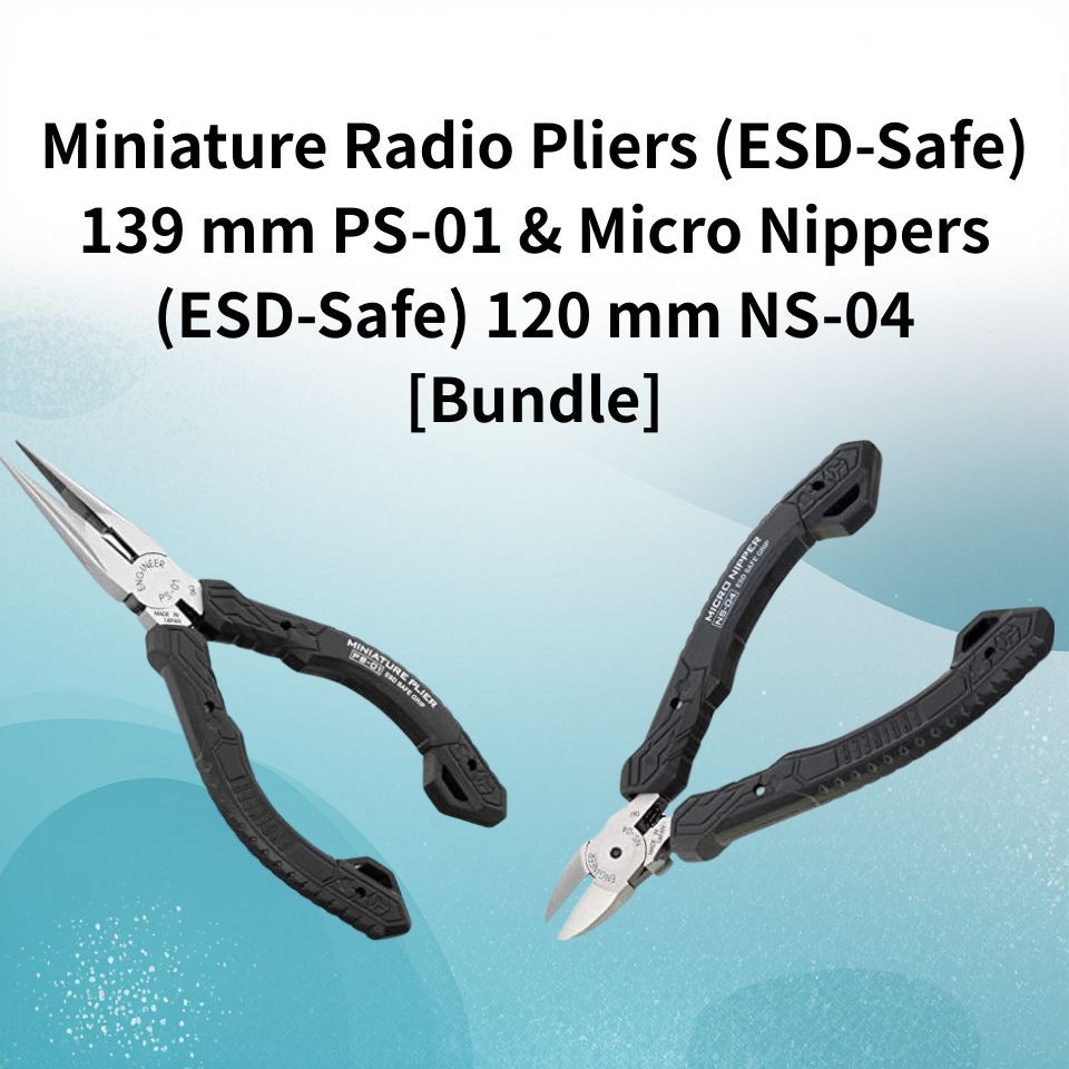 ENGINEER ESD Mini Radio Pliers 139mm PS-01 Micro Nippers 120mm NS-04 Tool Set Japan
