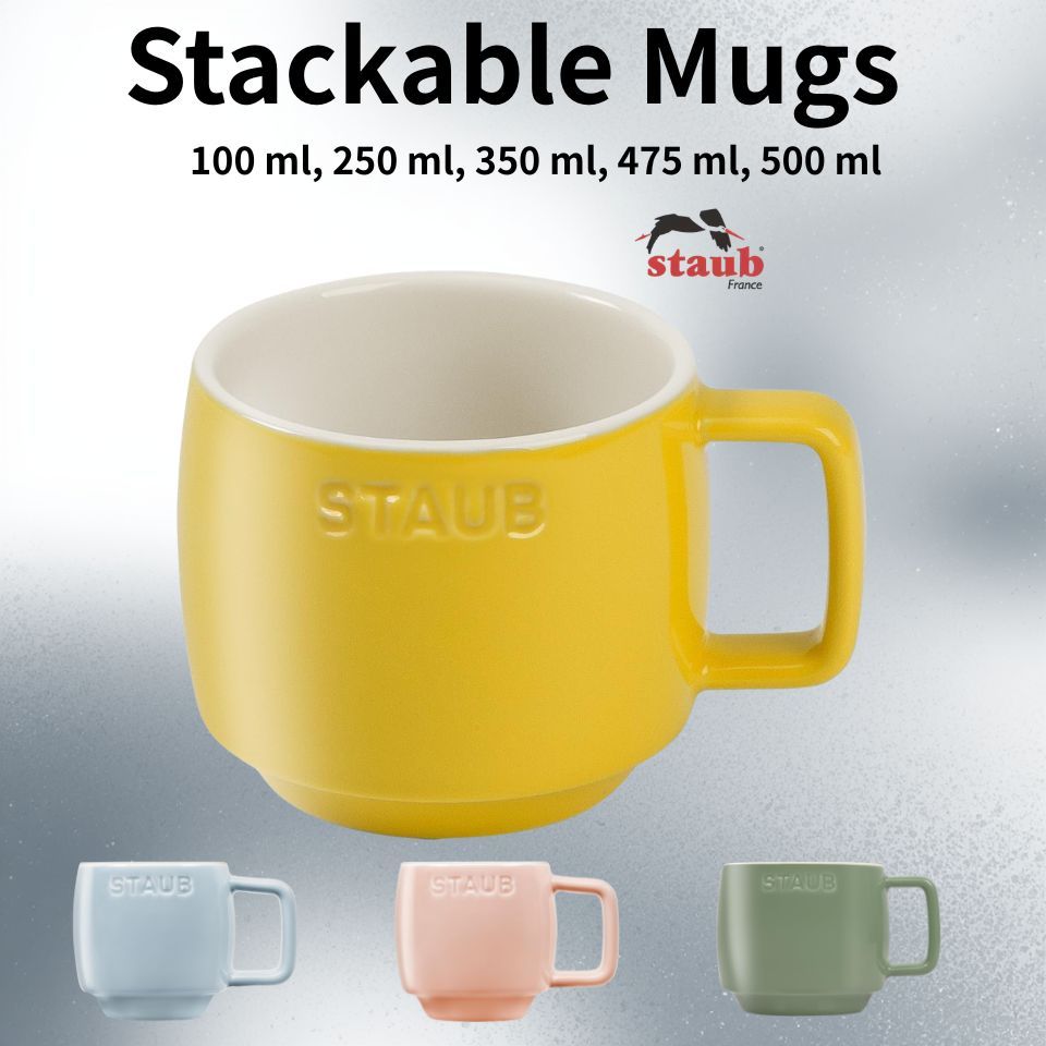 Staub Stacking Mug Ceramic Coffee Cup Stackable Kitchen Mug Durable Tableware