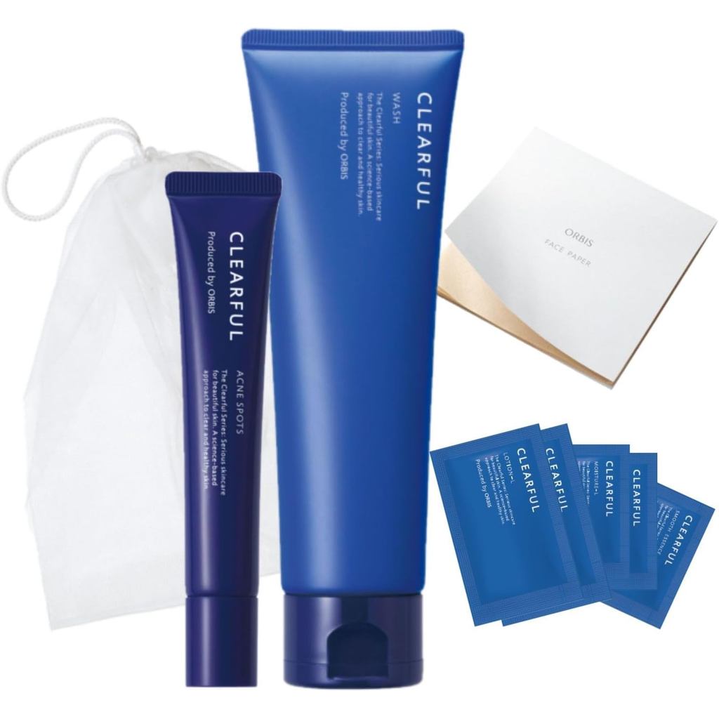 100% Authentic Orbis (Orbis) Clearful Set - Wash Acne Spots Oil Absorbing Paper Sample Directly from