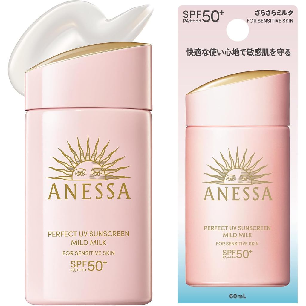 100% Authentic Anessa (ANESSA) Perfect UV Mild Milk NA 60mL SPF 50+ PA++++ for Sensitive Skin, Babie