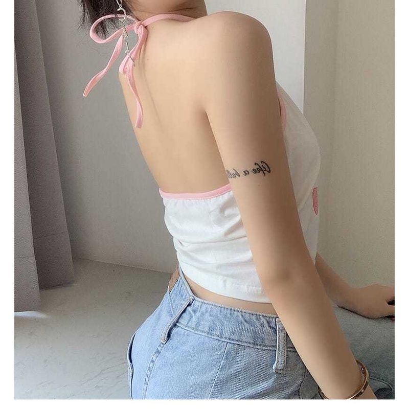 ZHELIHANGFEI Áo Dệt Kim Hai Dây Hở Lưng Dáng Ôm Gợi Cảm Cho Nữ