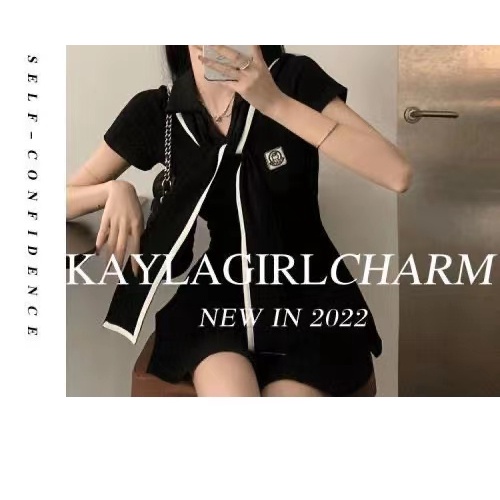 ZHELIHANGFEI Đầm Thủy Thủ Dáng Ôm Thắt Eo Hẹp Màu Xanh Dương Phong Cách Preppy Ngọt Ngào