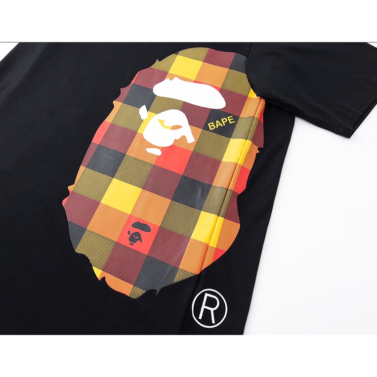 BAPE Áo thun nam nữ ngắn tay ngắn tay ngụy trang cổ tròn mới