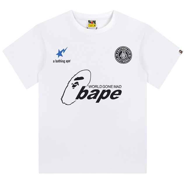BAPE Mới Áo Thun Ngắn Tay Cổ Tròn Họa Tiết Rằn Ri Cho Nam Và Nữ
