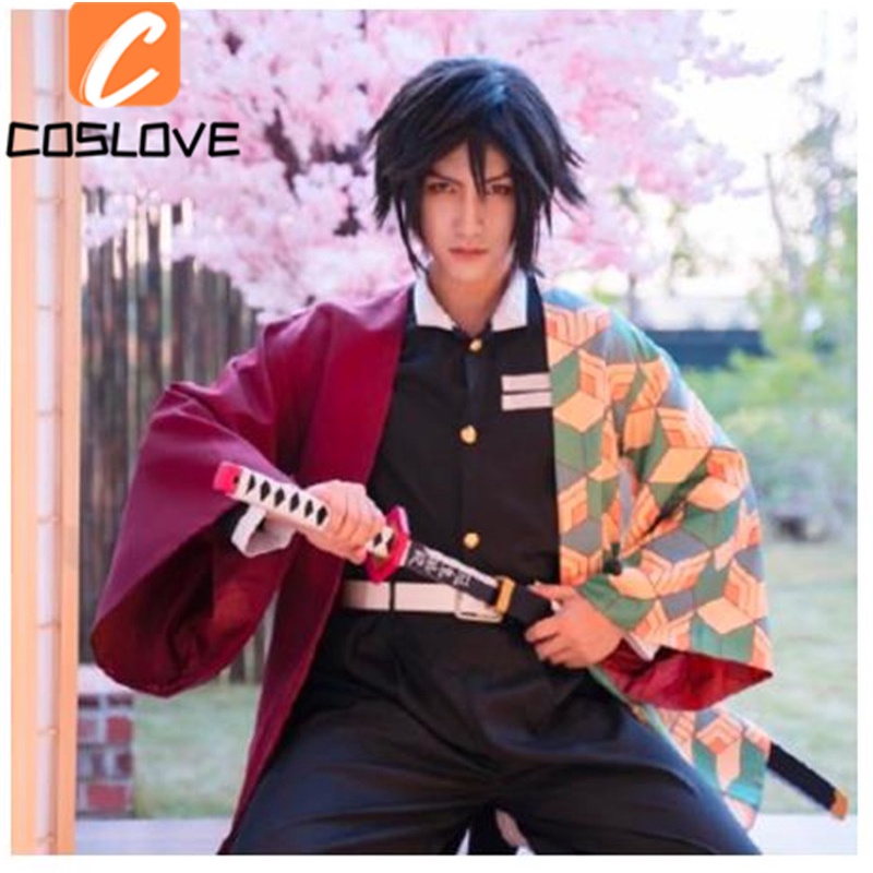 (Trẻ Em & Người Lớn) Trang Phục Cosplay Tomioka Giyuu Thủy Trụ Trong Anime Demon Slayer Hóa Trang Ki